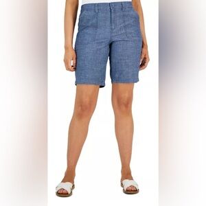 Karen Scott Chambray Shorts Size 18